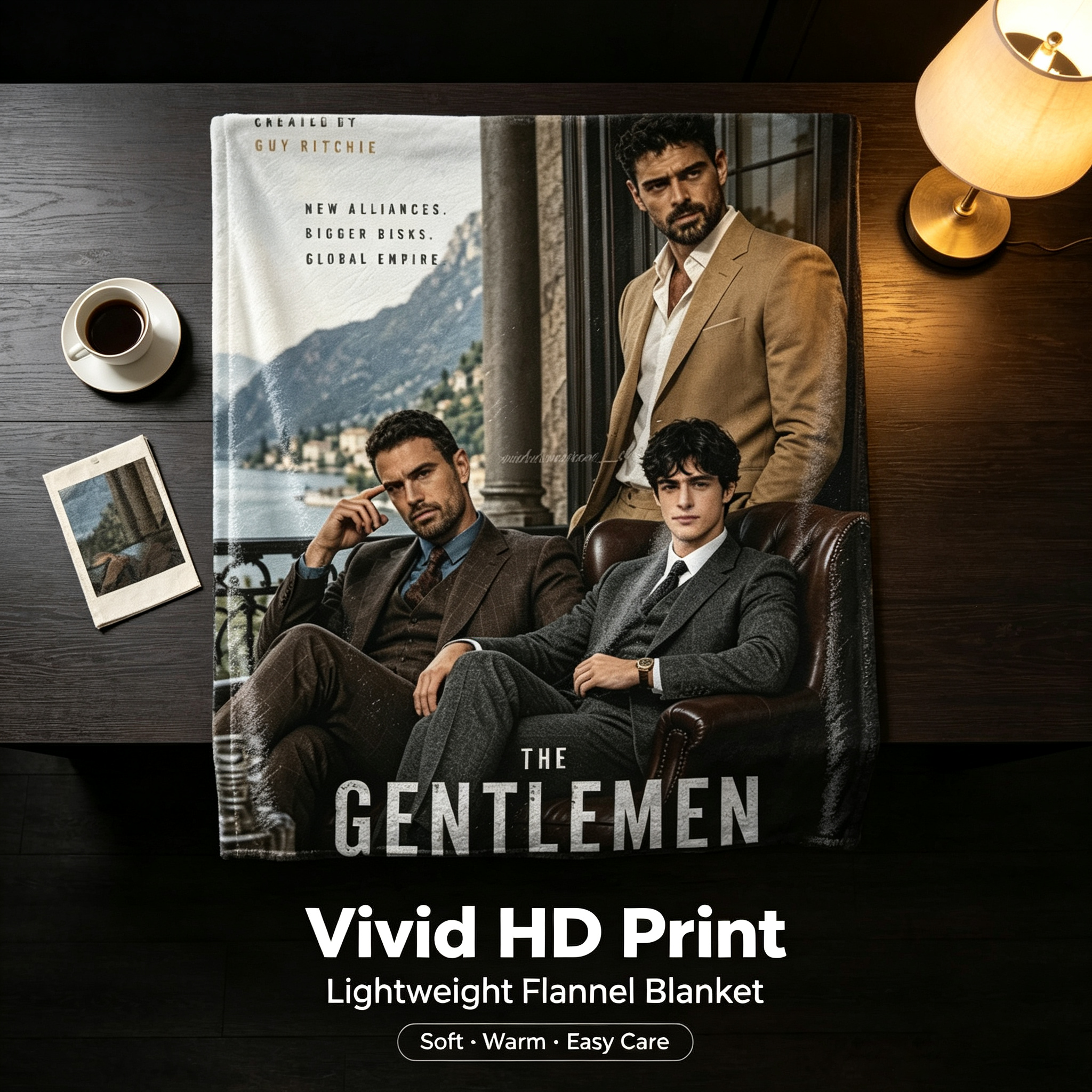 Custom Face Blanket The Gentlemen Season 2 Flannel Blanket for Couch, Bed, or Travel Perfect Gift for Fans of Netflix Series and Guy Ritchie Drama