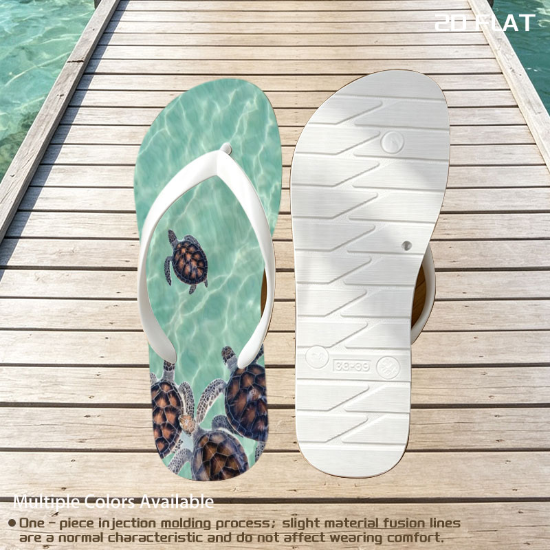 Sea turtles swimming in clear turquoise water -  flip-flops
