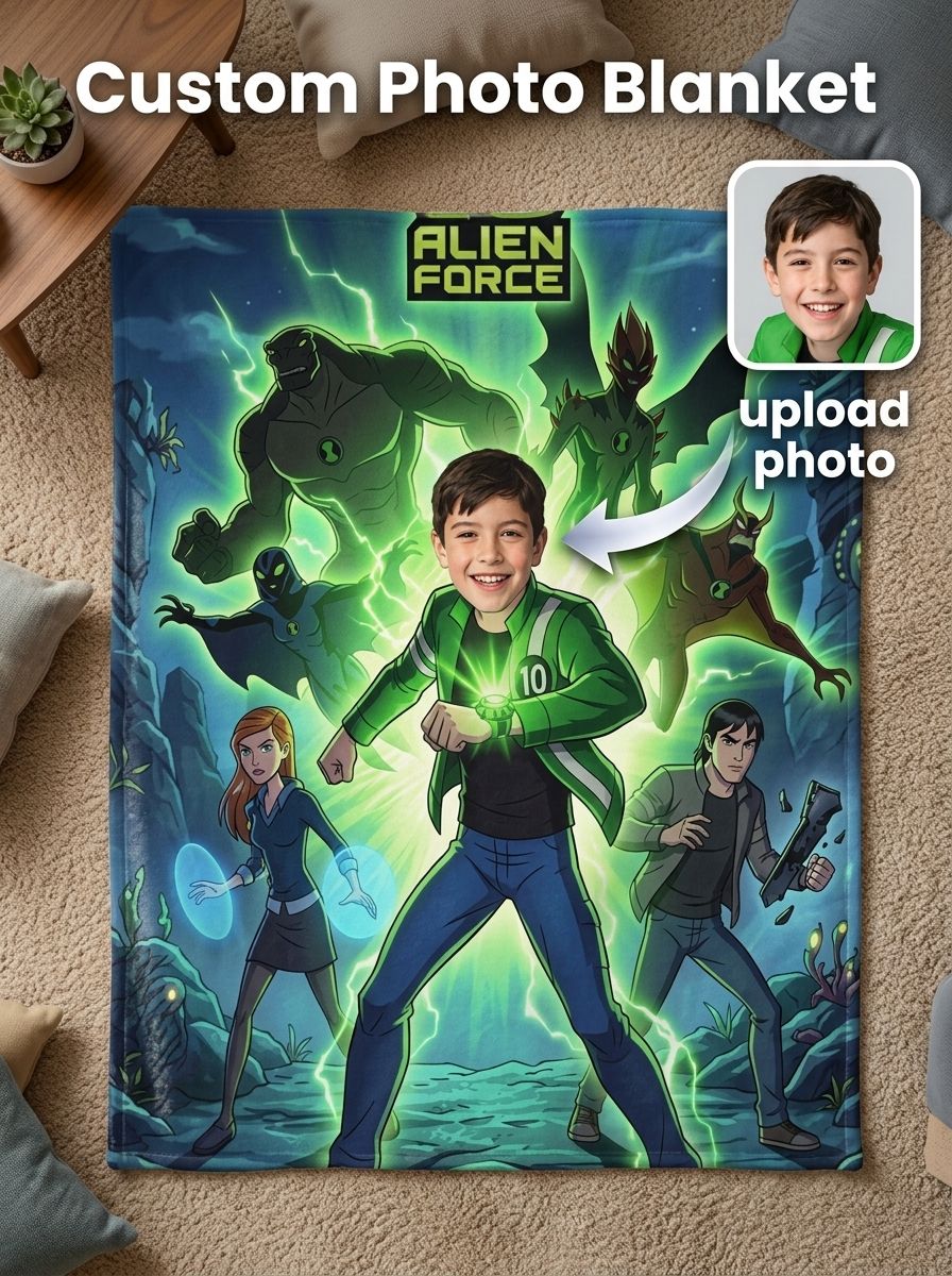 Custom Photo Superhero Flannel Blanket Ultra Soft Anti Pilling Fleece Throw Personalized Face Bedding Gift for Kids