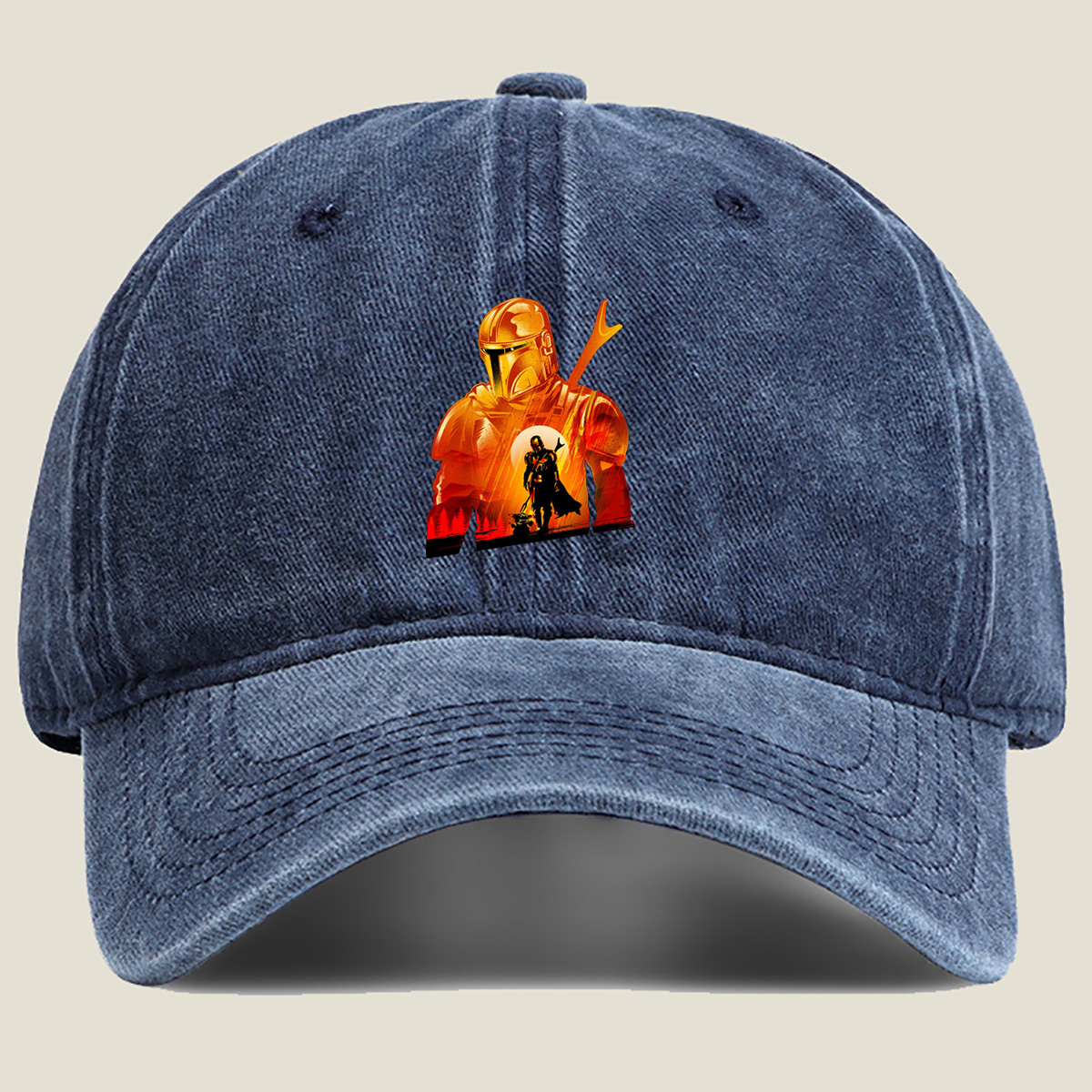 The Mandalorian and the Child in a Fiery Encounter - Hat