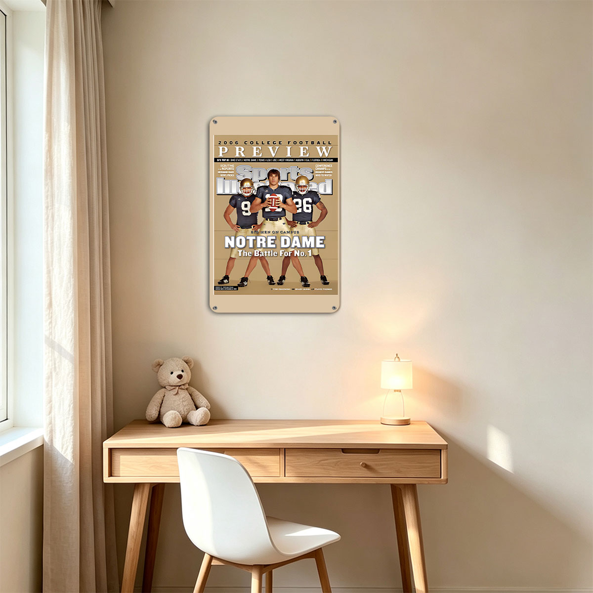 Notre Dame Football: The Battle for No. 1 – Tom Zbikowski, Brady Quinn, Travis Thomas - painting
