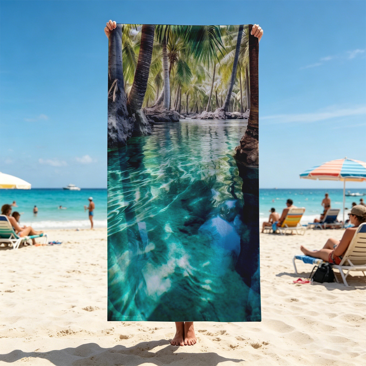 Crystal Clear Water Among Palm Trees - Beach towels