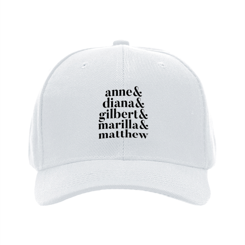 1pc New Baseball Cap with Name & Diana & Gilbert & Marilla & Matthew Print Unisex Adjustable Hat for Outdoor Activities and Casual Wear Adults Fashion Accessory
