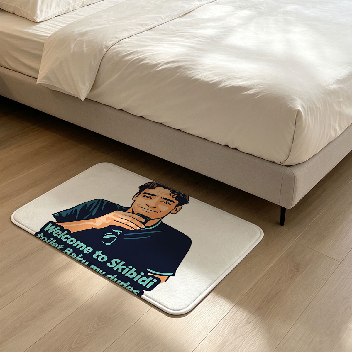 Welcome to Skibidi Toilet Baku My Dudes - Man with Phone Cartoon - Flannel floor mat