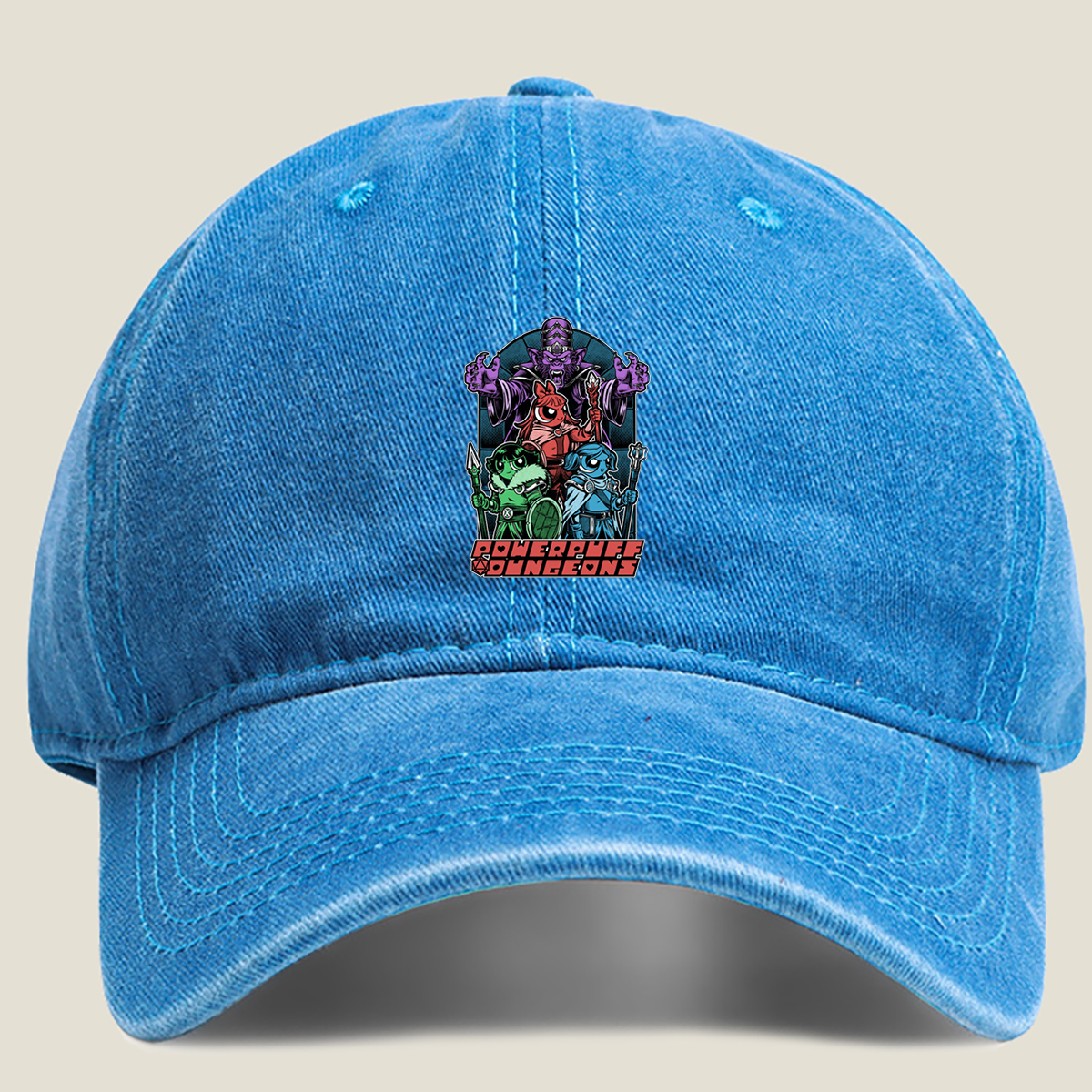 Powerpuff Dungeons - Washed Denim - Baseball Cap