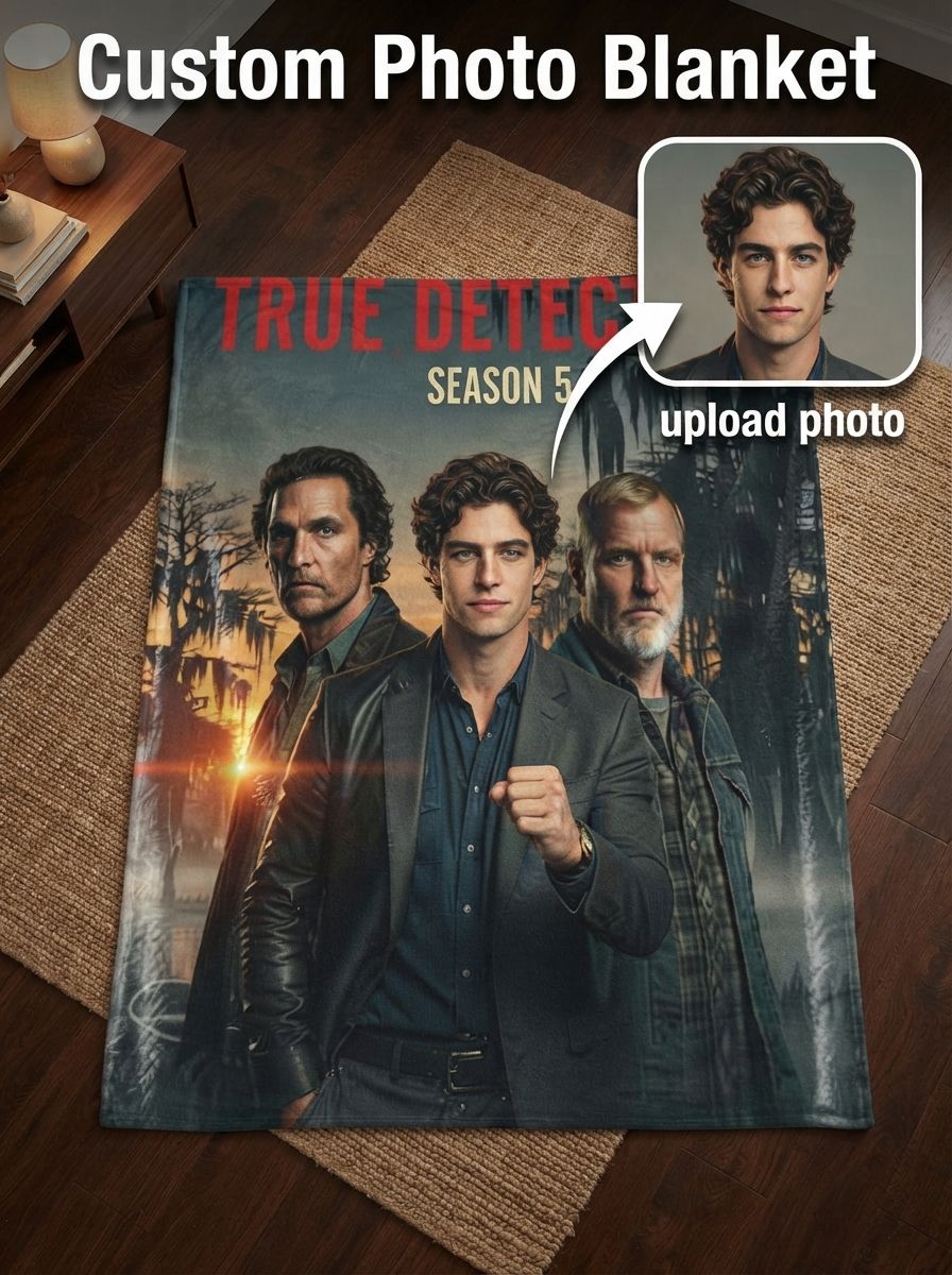 Custom Photo Face Flannel Throw Blanket Personalized Portrait Movie Poster Style Warm Soft Plush Fleece Bed Sofa Cover