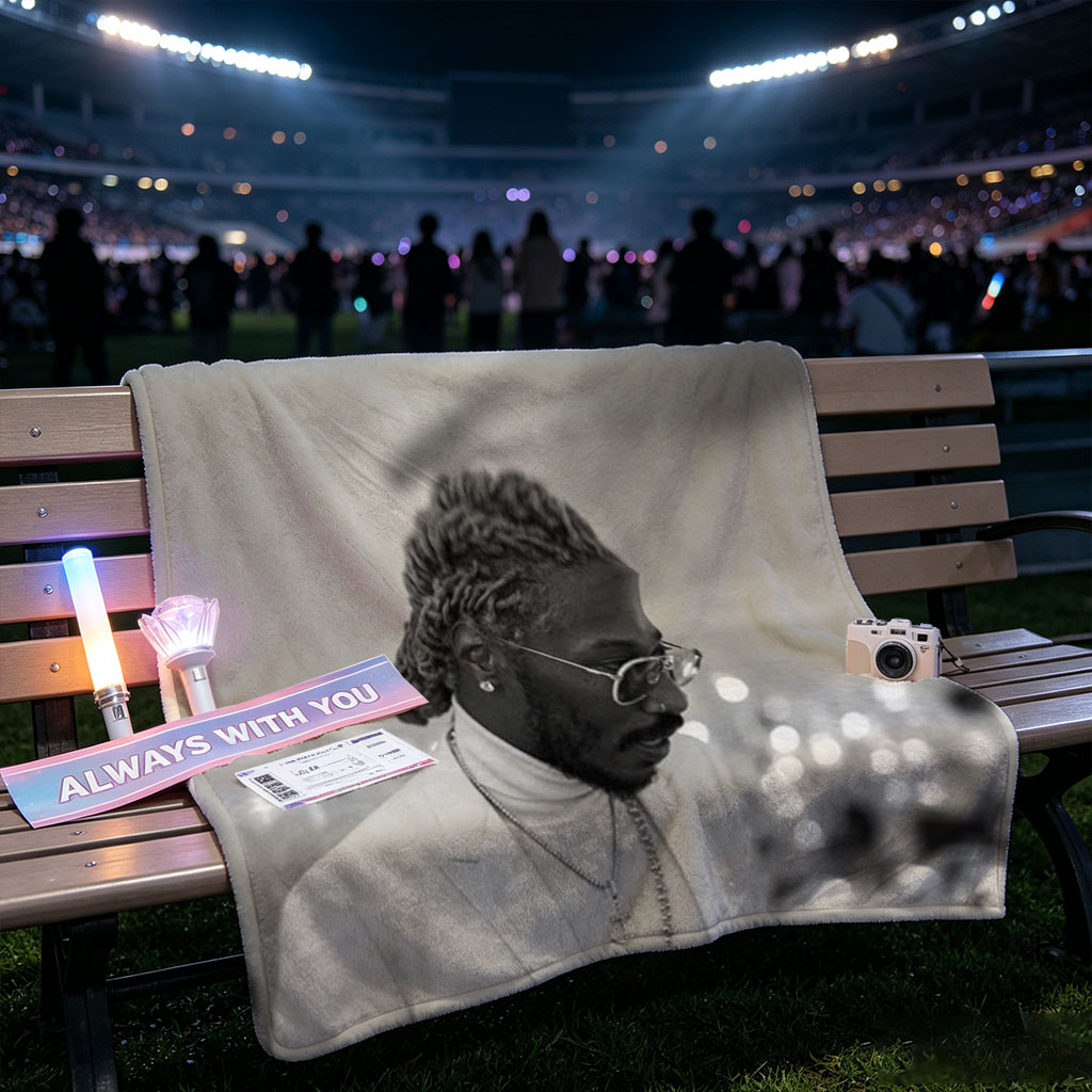 Tory Lanez at a Formal Event Wearing a White Suit and Glasses in Black and White Photo - Blankets
