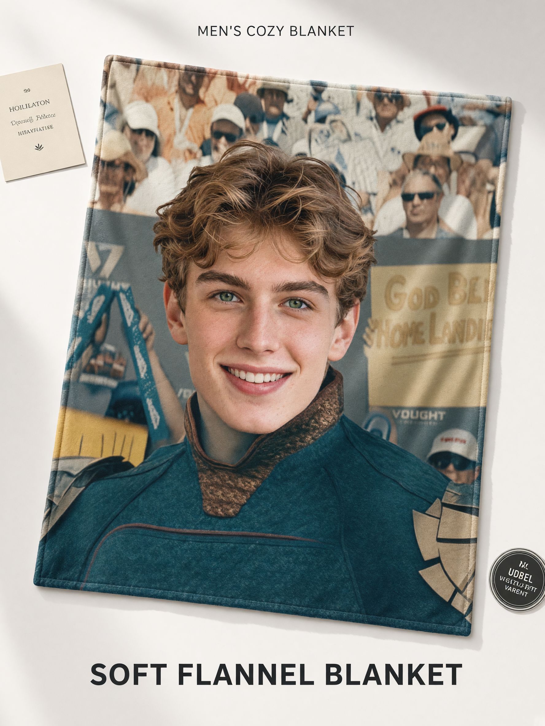 Custom Photo Face Portrait Flannel Blanket, Personalized Soft Plush Throw for Sofa Bed, Ideal Meaningful Keepsake Gift