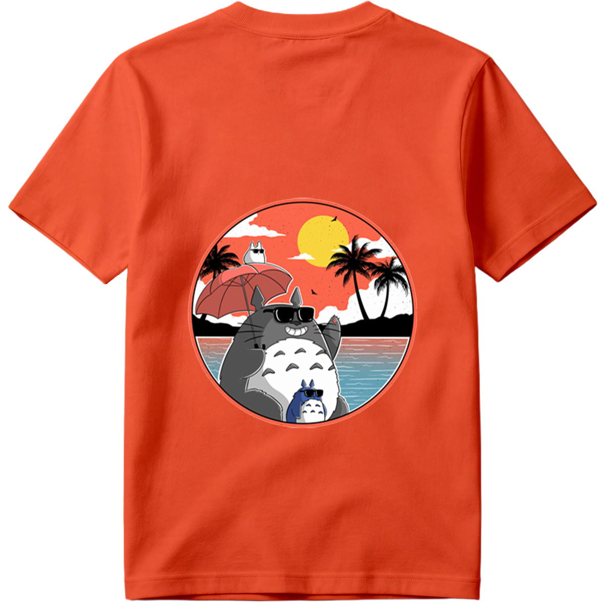 Totoro Family Beach Sunset - Tee