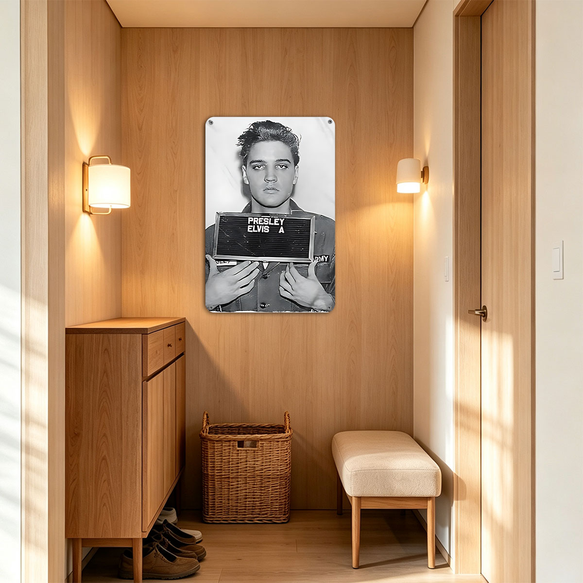 Elvis Presley Army Mugshot 1958 - painting