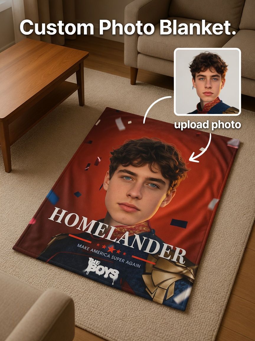 Custom Face Photo Flannel Blanket, Personalized Soft Portrait Fleece Throw, Cozy Keepsake Gift for Bed Couch Travel