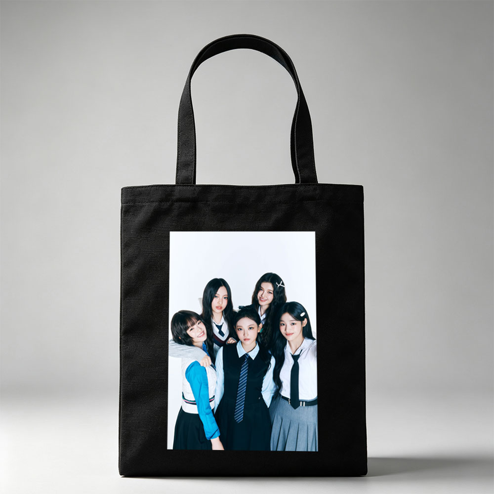 NewJeans School Uniform Concept Photo with Five Members in Coordinated Outfits - Canvas tote bags
