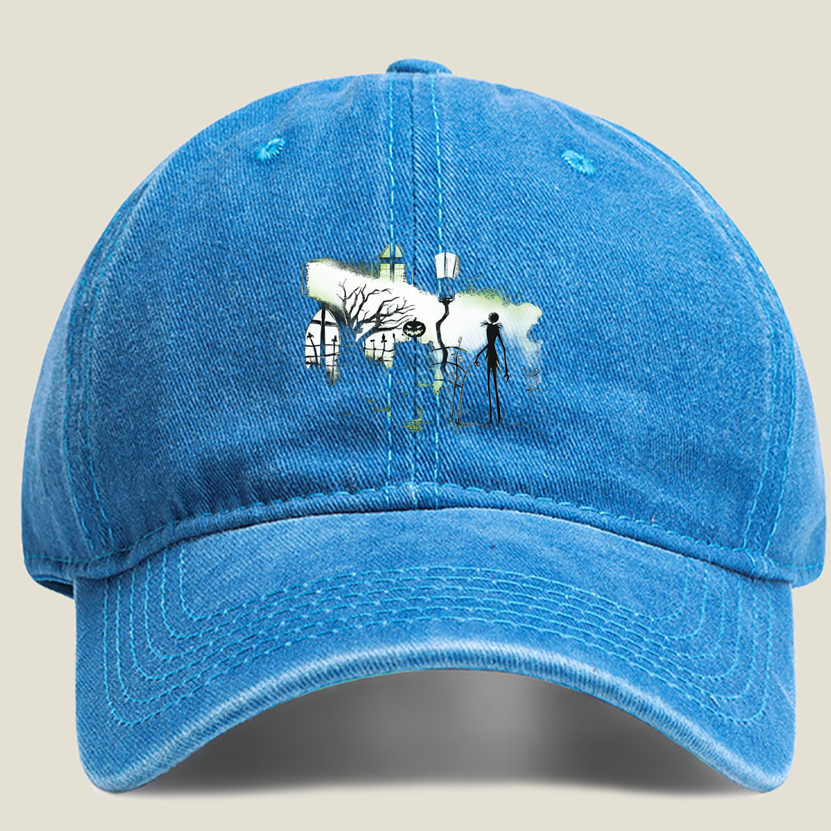 The Nightmare Before Christmas - Jack Skellington - Washed Denim - Baseball Cap