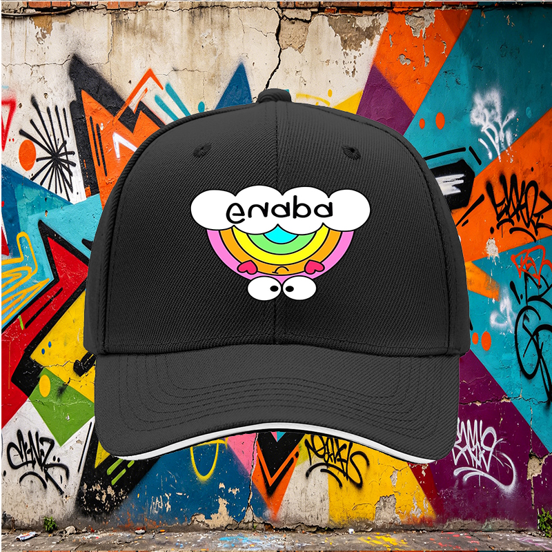 Unisex Classic Sandwich Hat with Rainbow Heart Eyes and Guara Print | Casual Outdoor Sun Protection Cap for Adults and Teens | Perfect for Beach, Hiking, Travel, Daily Wear
