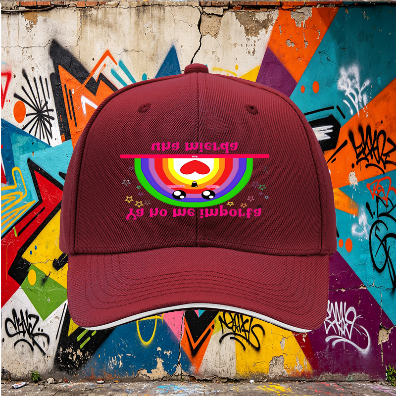 Unisex Classic Sandwich Hat with Rainbow Kawaii Design and 