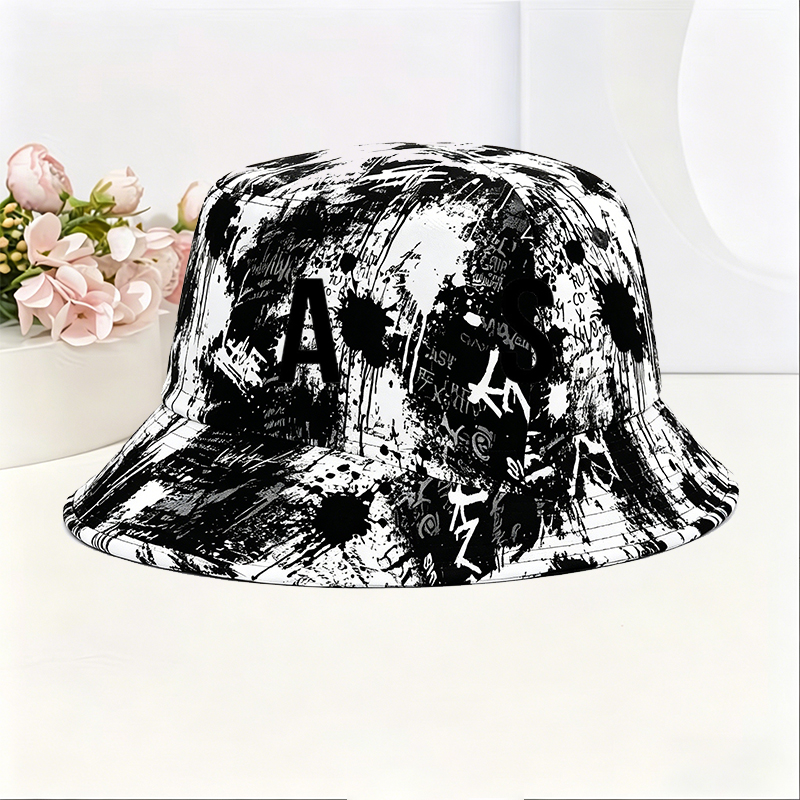Unisex Classic Graffiti Bucket Hat with Bold Letter 
