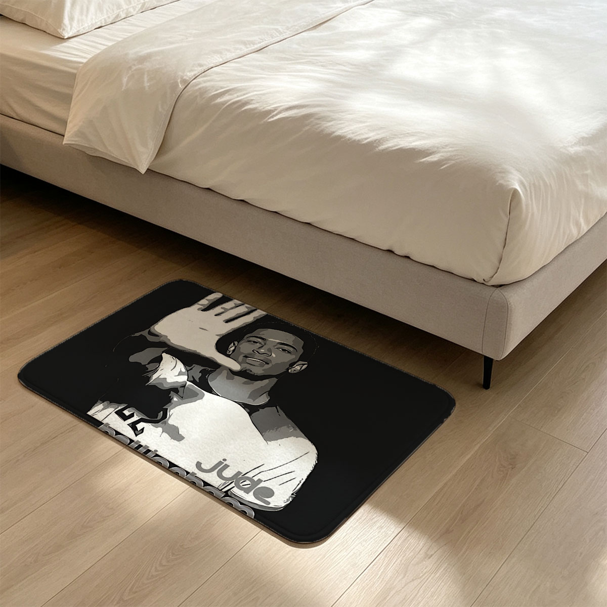Jude Bellingham Football Player Portrait - Flannel floor mat