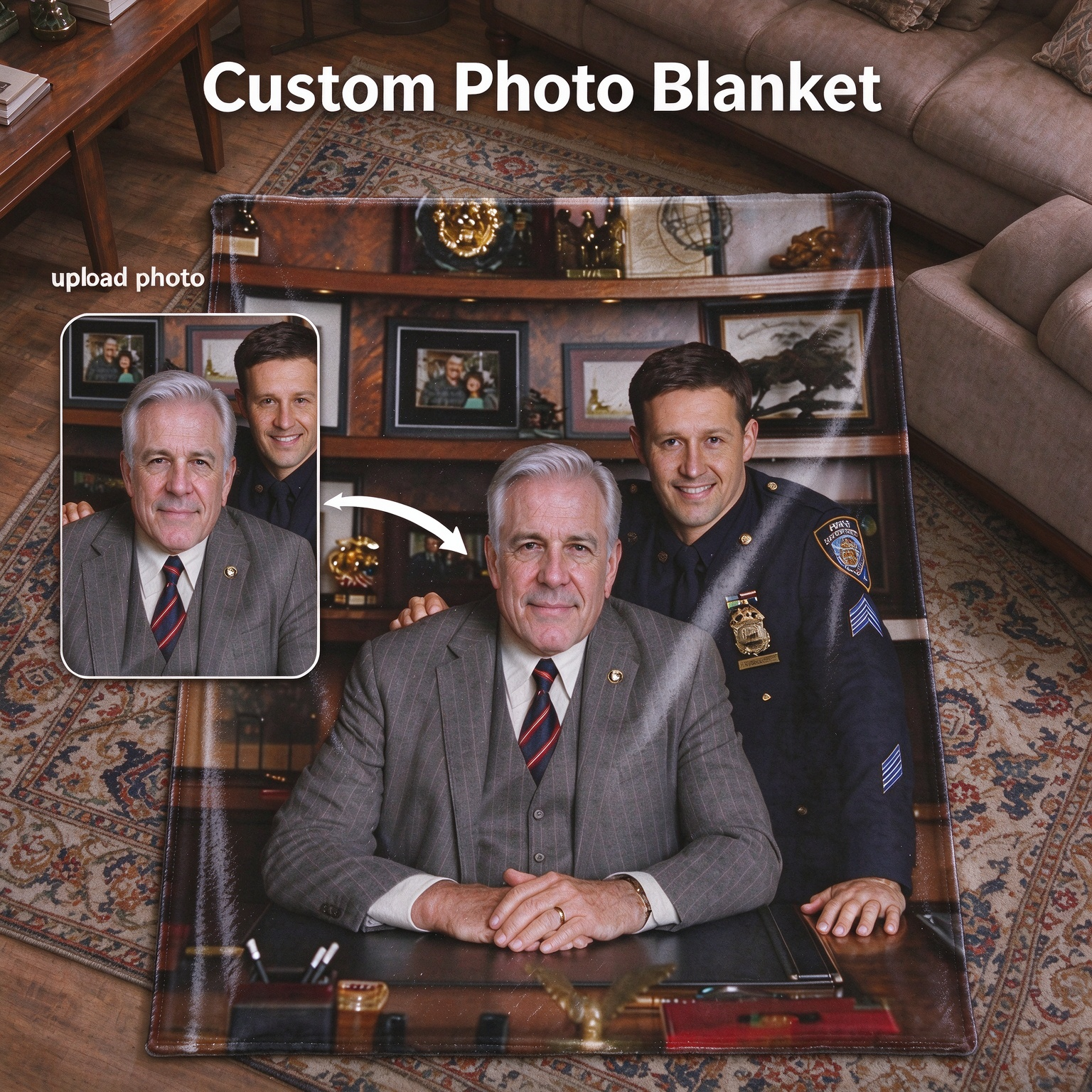 Custom Photo Blanket, Personalized Picture Flannel Fleece Throw, Cozy Memory Keepsake Gift for Bed and Couch