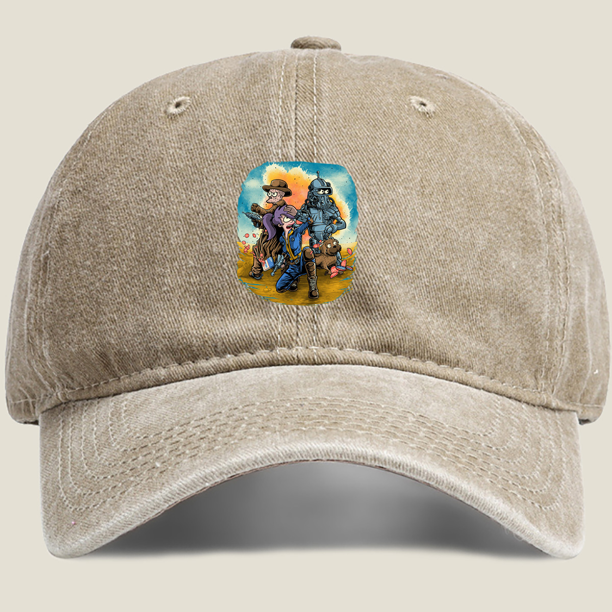 Futurama: Fry, Bender, and Leela Adventure - Washed Denim - Baseball Cap