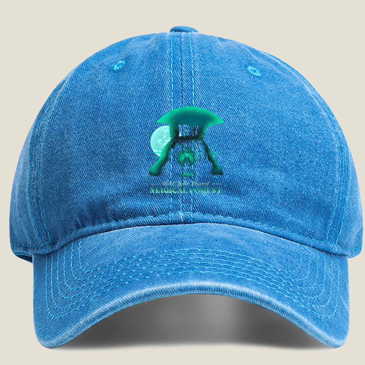 Visit Your Nearest Magical Forest - Washed Denim - Baseball Cap