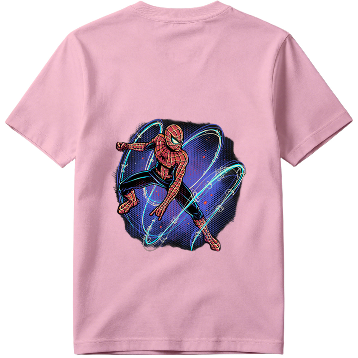 Spider-Man in Action with Dynamic Web Swirls - Tee