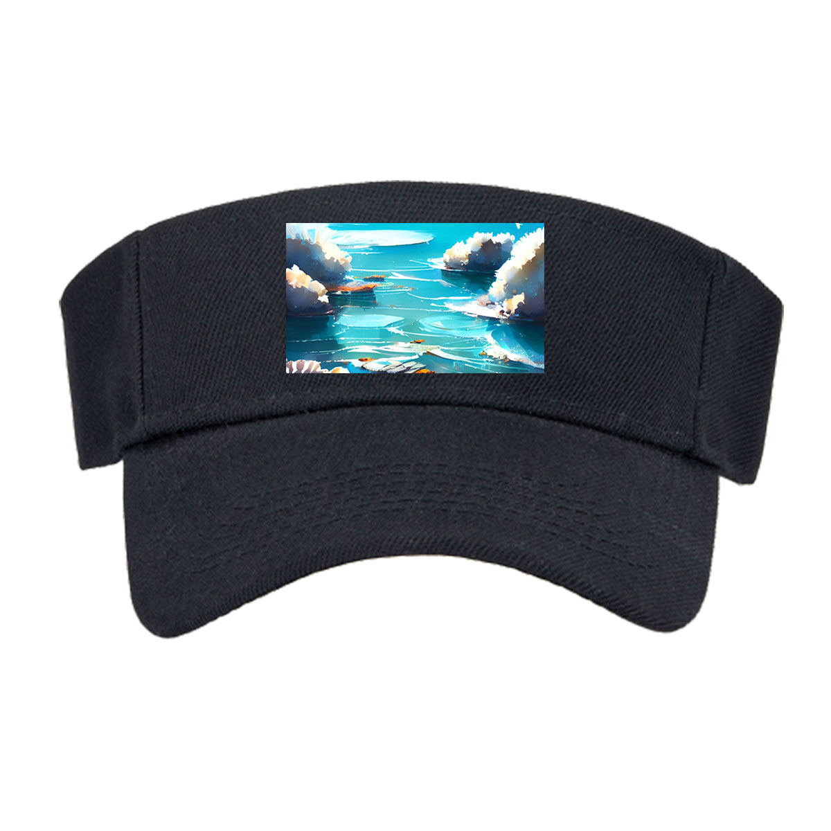 Crystal Clear Ocean with Shells and Sailboat -  Visor cap