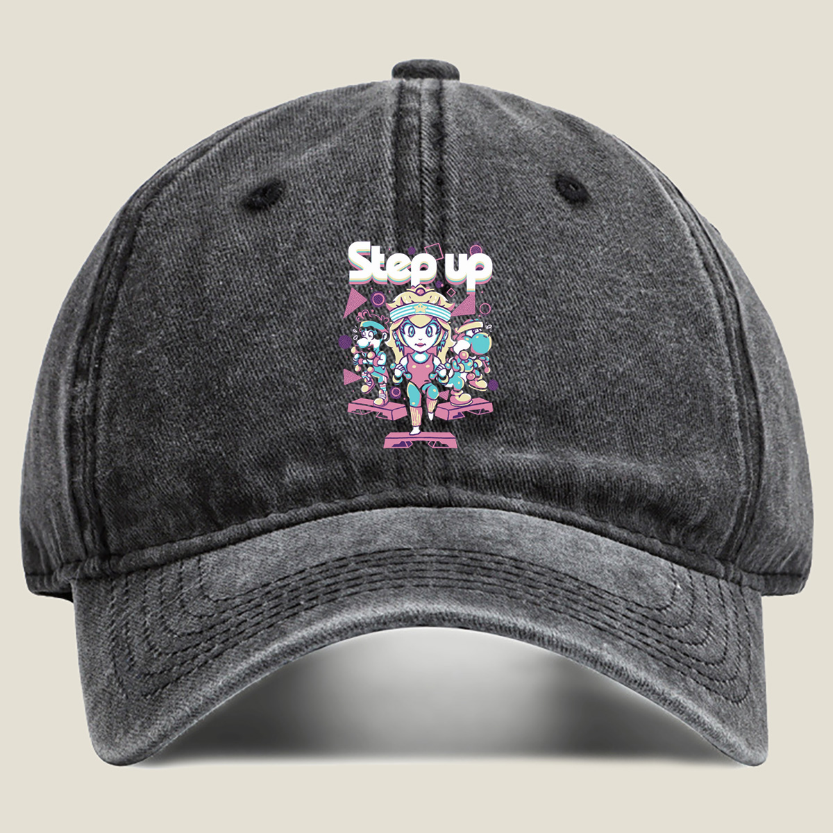 Step Up: Princess Peach, Mario, and Yoshi in Sync - Washed Denim - Baseball Cap