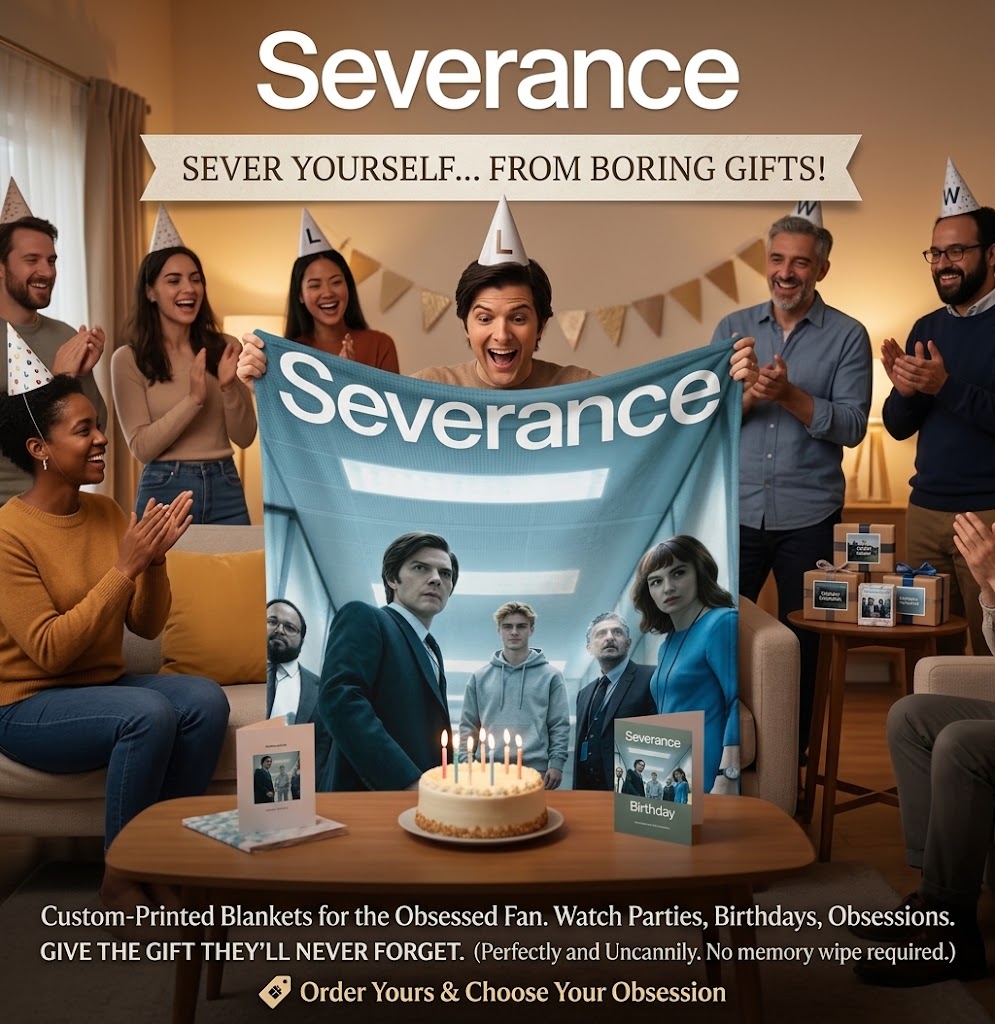 Custom Face Blanket Severance TV Show Flannel Blanket Office-Themed Cozy Throw Gift for Fans and Collectors