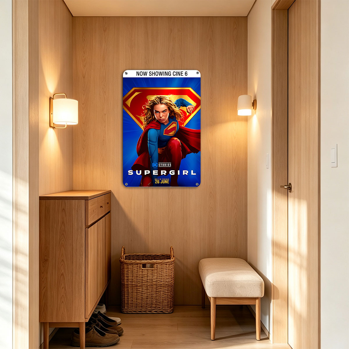 Supergirl Movie Poster - DC Studios, Starring Supergirl, Now Showing at Cine 6, Release Date: 26 June - painting