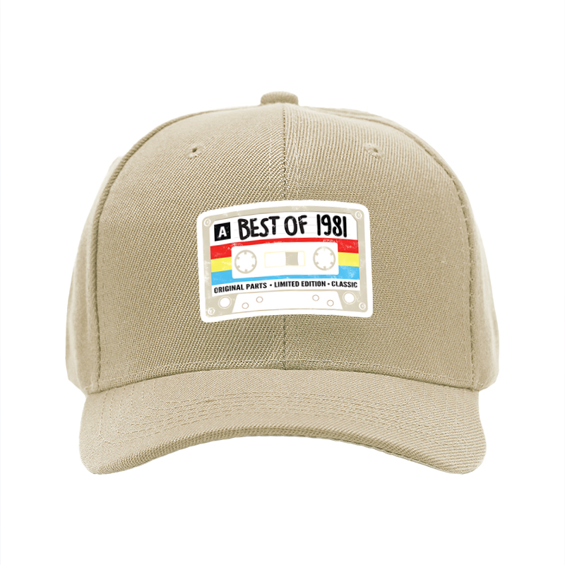 1pc New Baseball Cap with Cassette Tape Best of 1981 Print Unisex Adjustable Hat for Casual Streetwear Fashion Adults and Teens Outdoor Activities Retro Music Lover Style