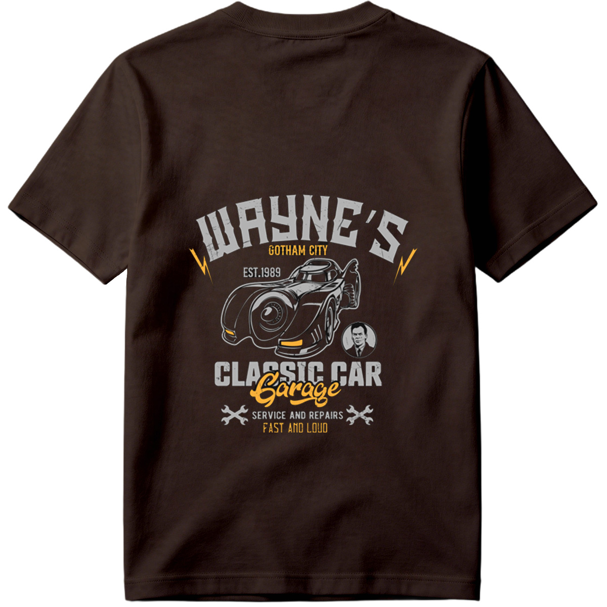 Wayne's Gotham City Classic Car Garage: Batman and Bruce Wayne - Tee