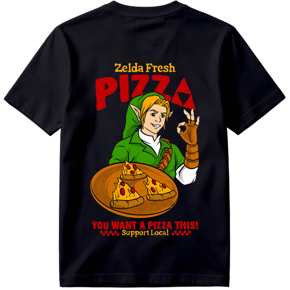Zelda Fresh Pizza: Link Serves Pizza with a Smile - Tee