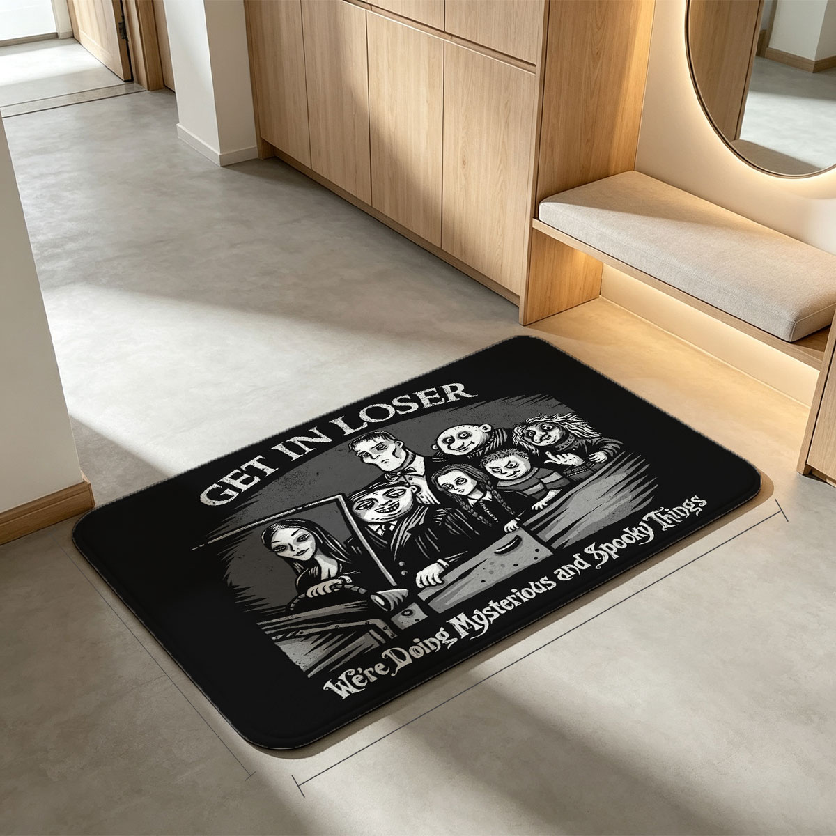 The Addams Family: Get In Loser, We're Doing Mysterious and Spooky Things - Flannel floor mat