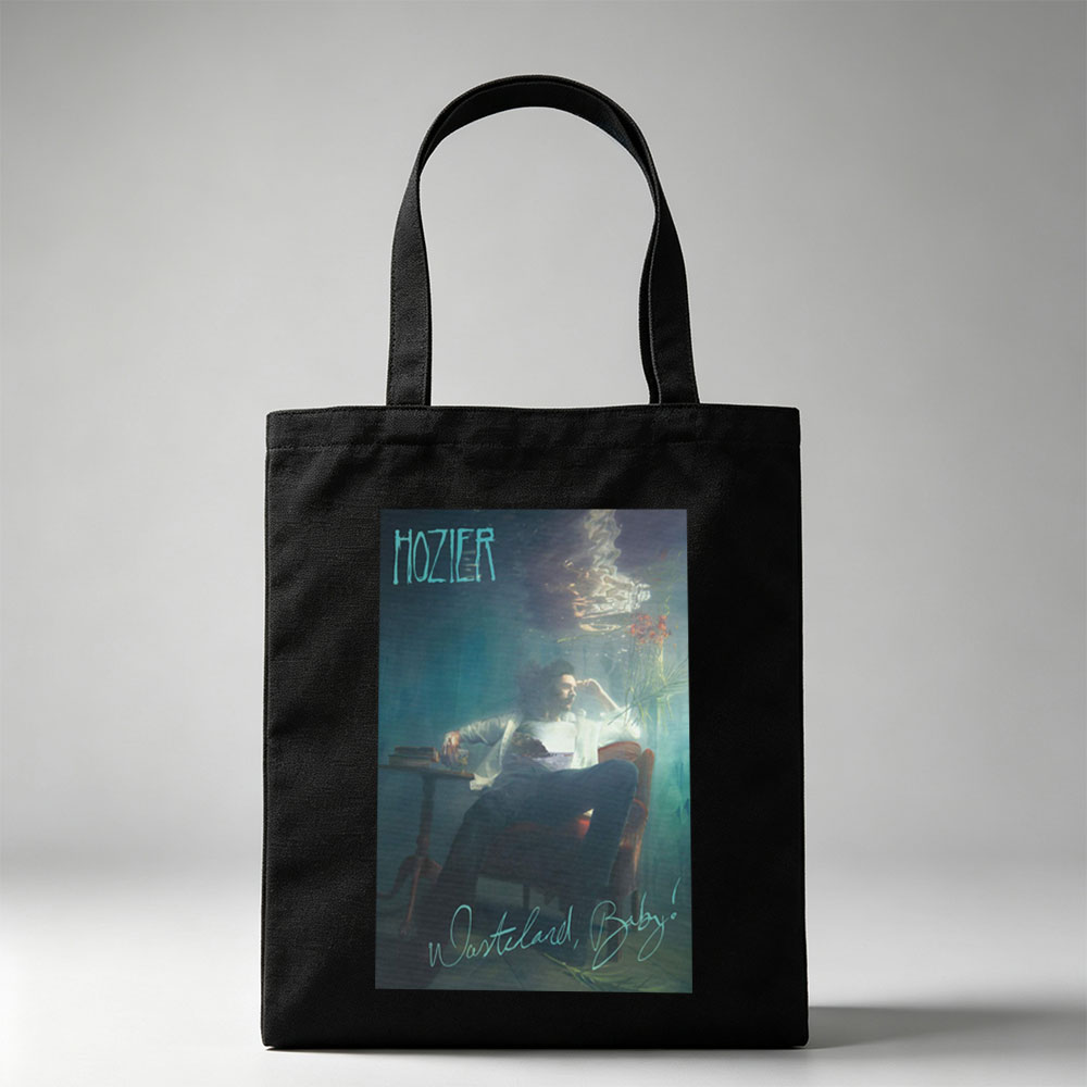 Hozier Underwater Scene with Man in Chair Reading Books and Flowers Floating - Canvas tote bags