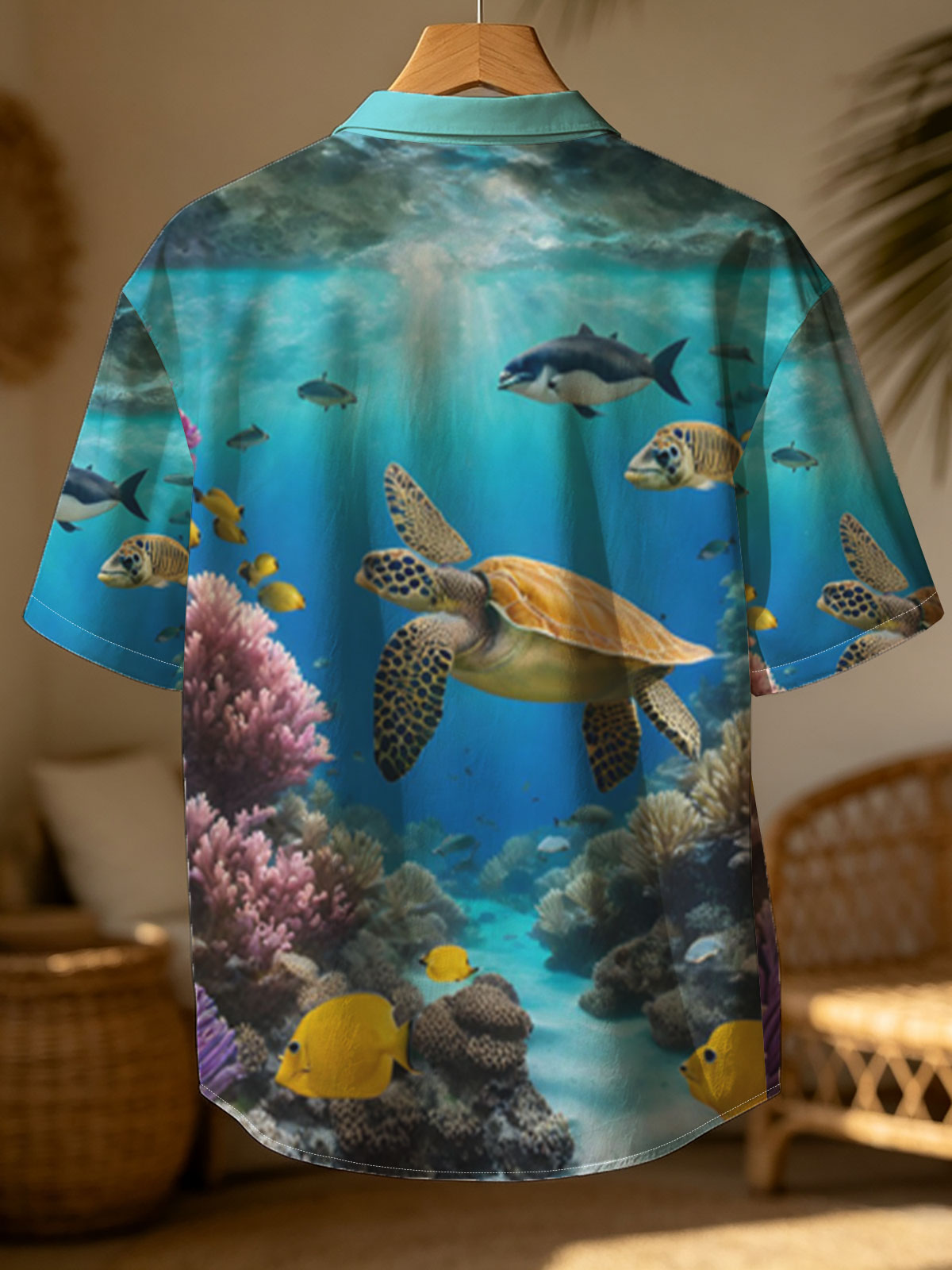 Colorful Coral Reef with Sea Turtle and Fish -  Shirt