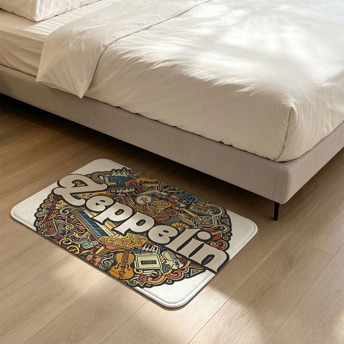 Led Zeppelin Music Instruments Artwork - Flannel floor mat