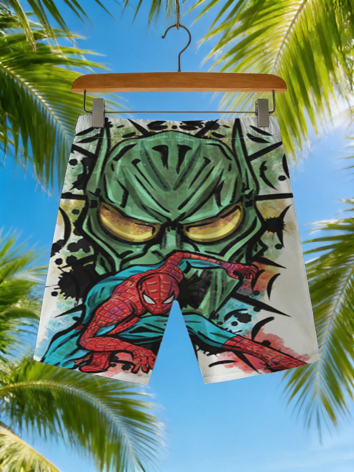 Spider-Man vs. Green Goblin: Epic Clash of Heroes and Villains -  Beach shorts