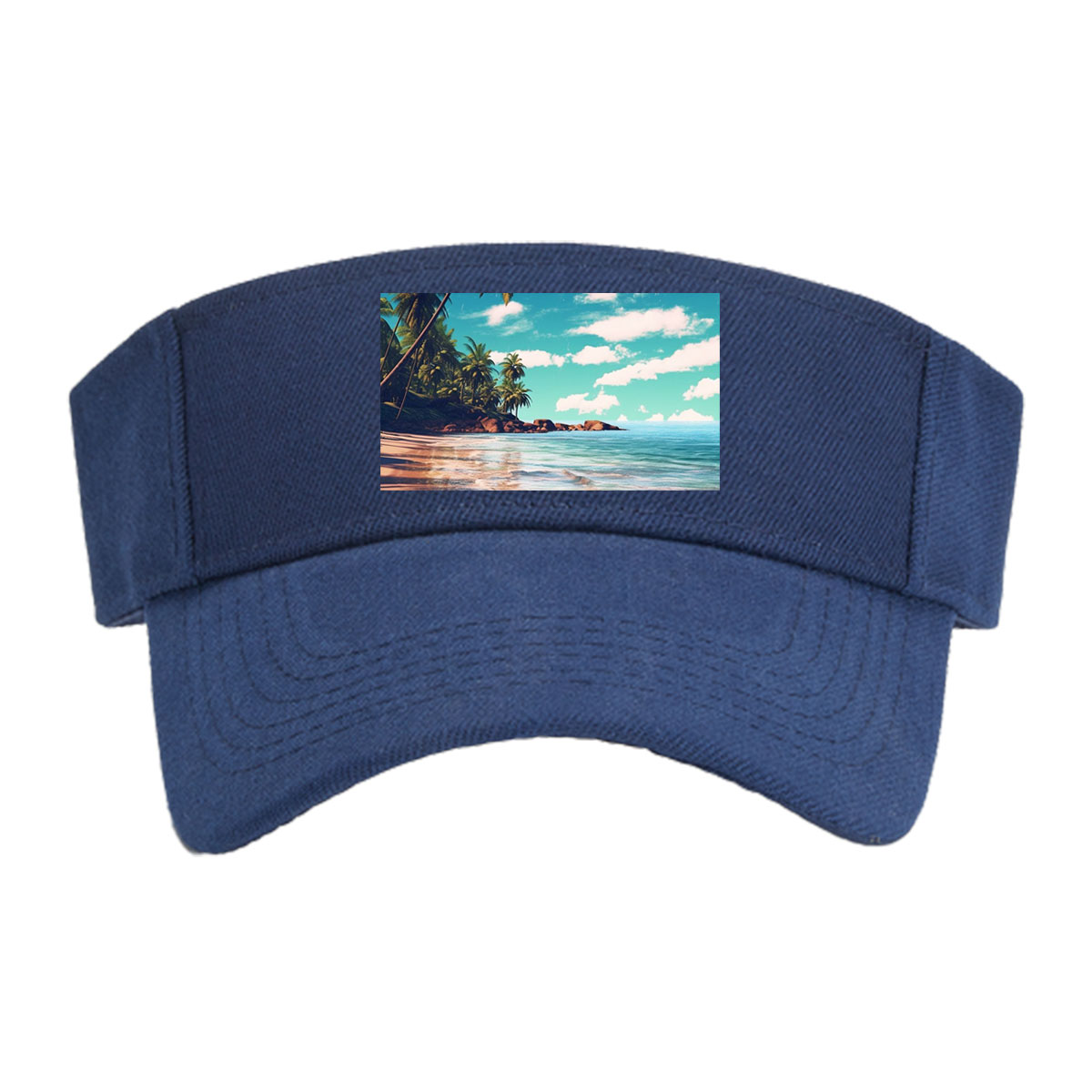 Tropical Beach with Palm Trees and Crystal Clear Water -  Visor cap