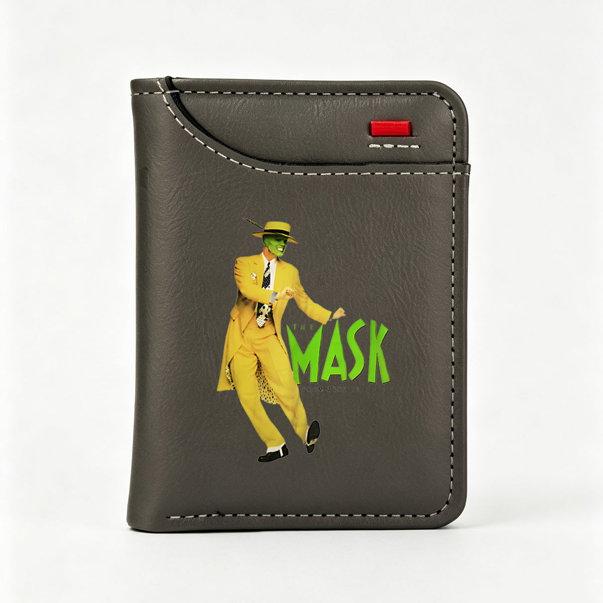 The Mask: Jim Carrey as Stanley Ipkiss, Green-Faced Hero in Yellow Suit and Hat - Vertical Style Wallet