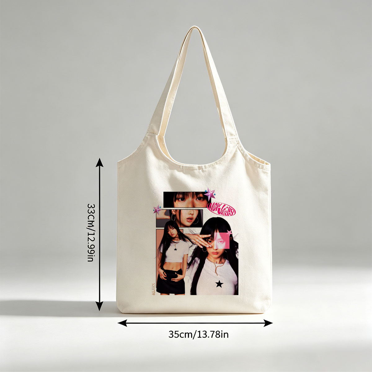 Hanni of NewJeans in a Stylish Collage Featuring Close-Up Shots and Fashionable Outfits - Canvas shoulder bags/