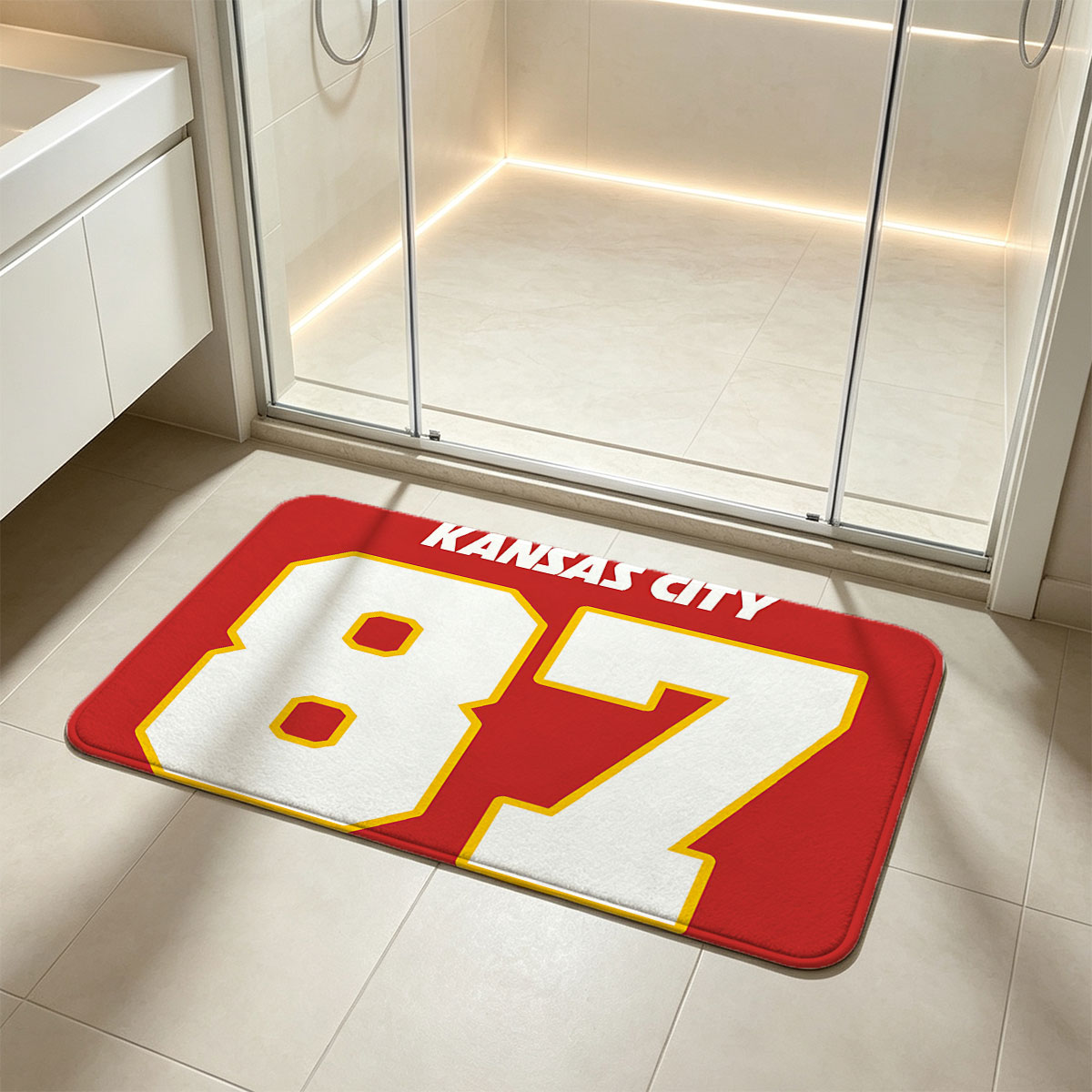 Kansas City 87 Jersey Number - Flannel floor mat