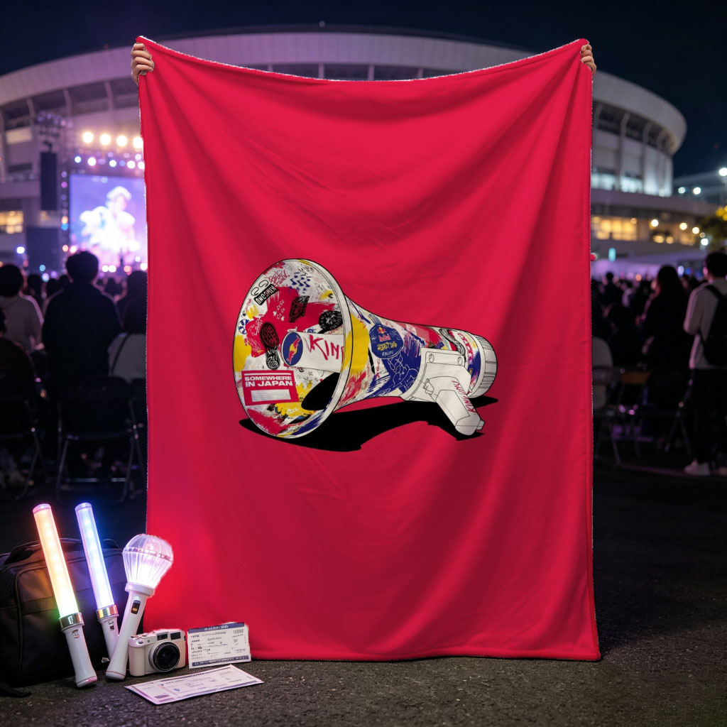 Kiwibank Megaphone on Red Background - Blankets