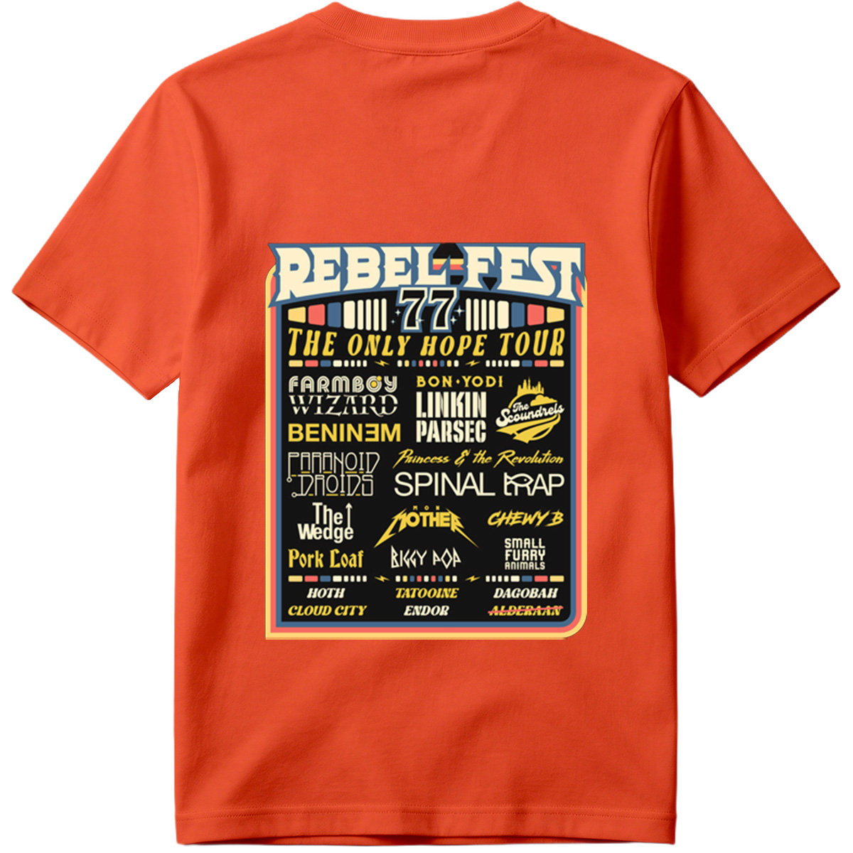 Rebel-Fest 77: The Only Hope Tour Featuring Star Wars Characters and Bands - Tee