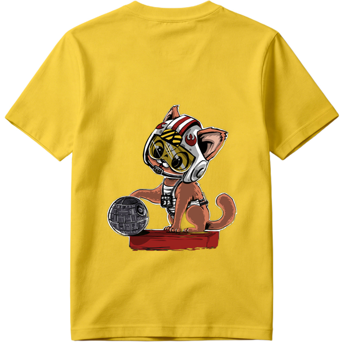 Star Wars Cat Pilot with Death Star - Tee