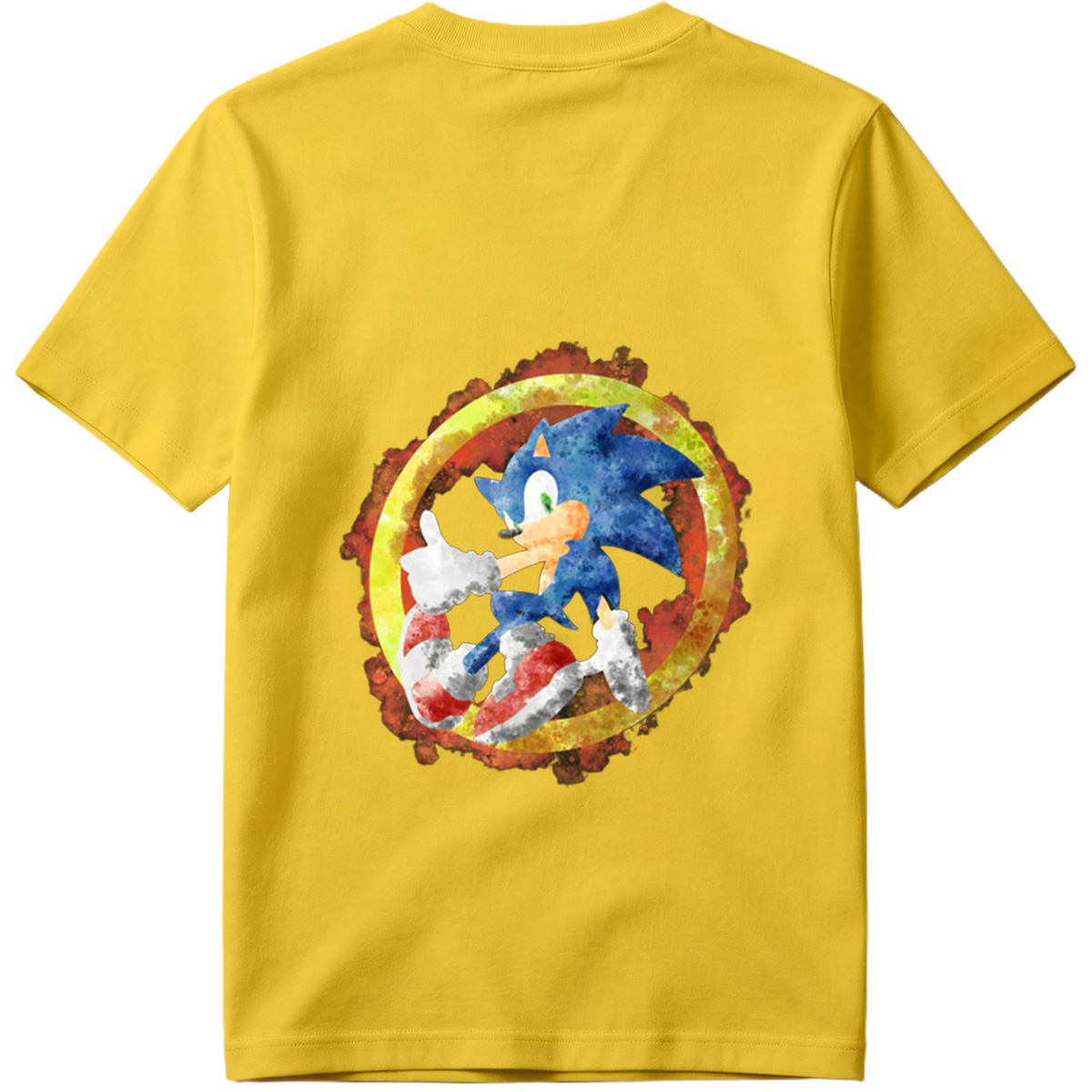 Sonic the Hedgehog in Watercolor Style - Tee