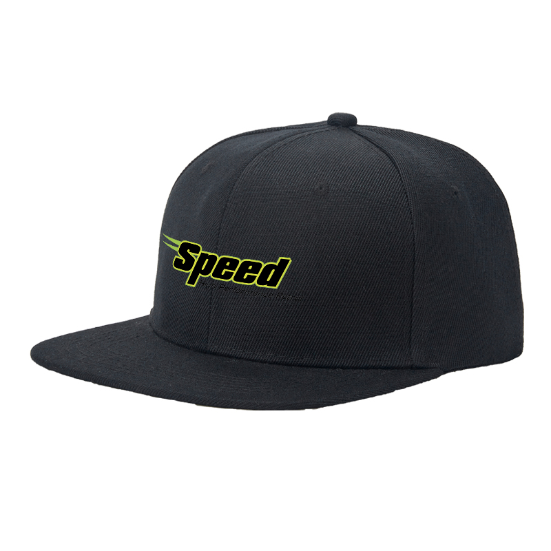 Flat Brim Baseball Cap Speed Logo Print Streetwear Underground Skate Style Hat for Basketball Court Skate Park Urban Riders and Hip Hop Artists