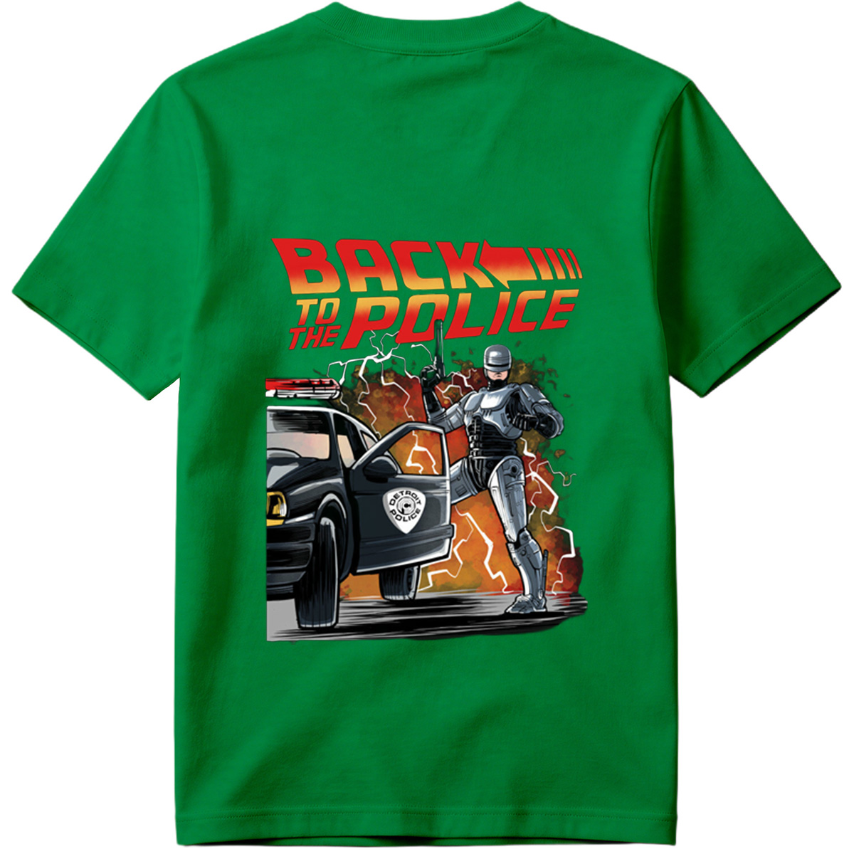 Back to the Police: RoboCop and Detroit Police Car - Tee