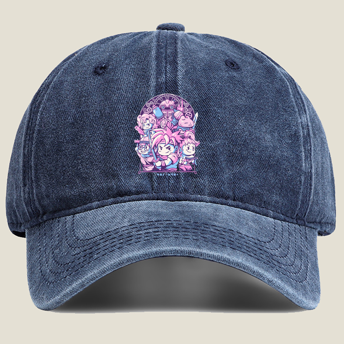 Chrono Trigger - Characters Group Portrait - Washed Denim - Baseball Cap