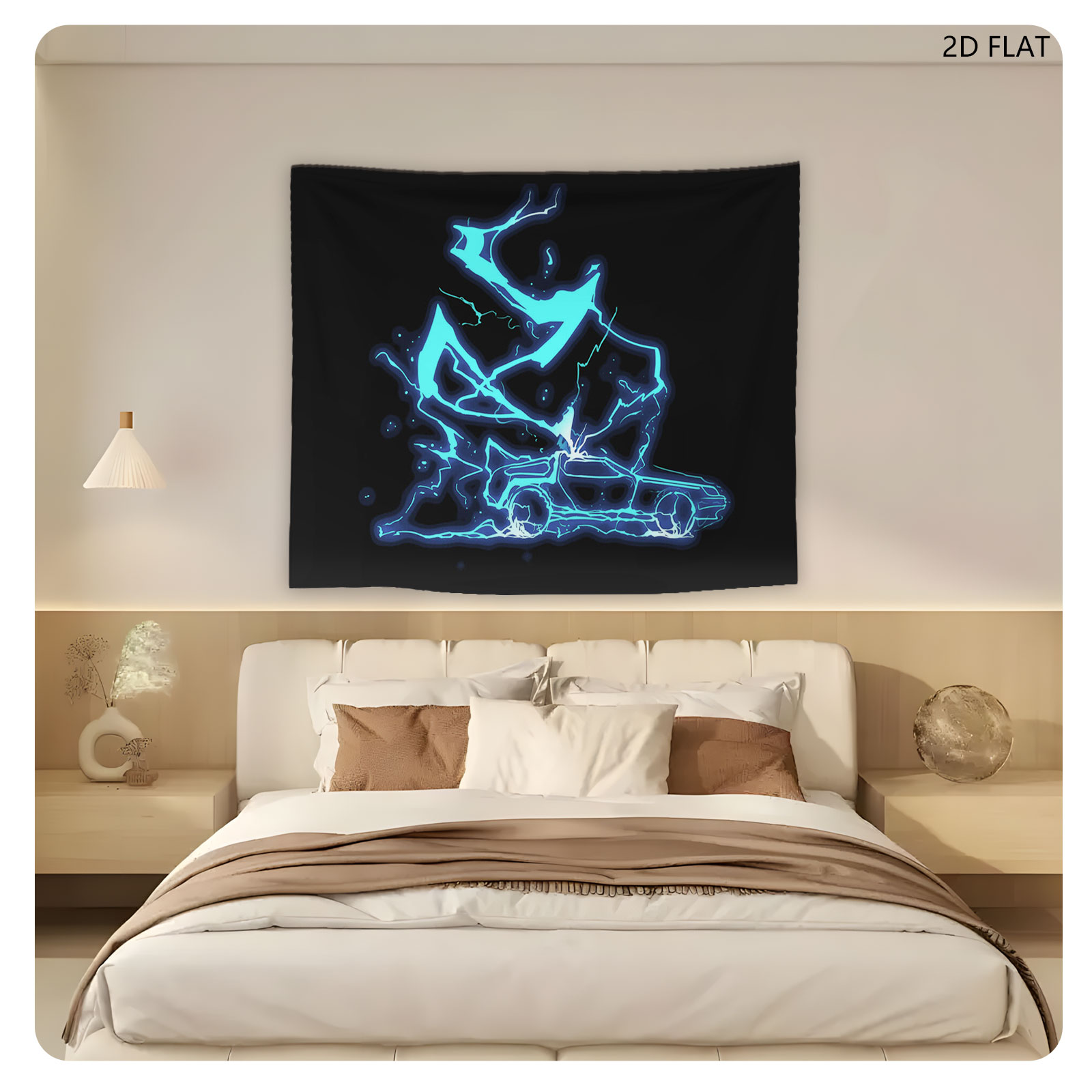 Electric Dragon and Car Fusion Art - Tapestry