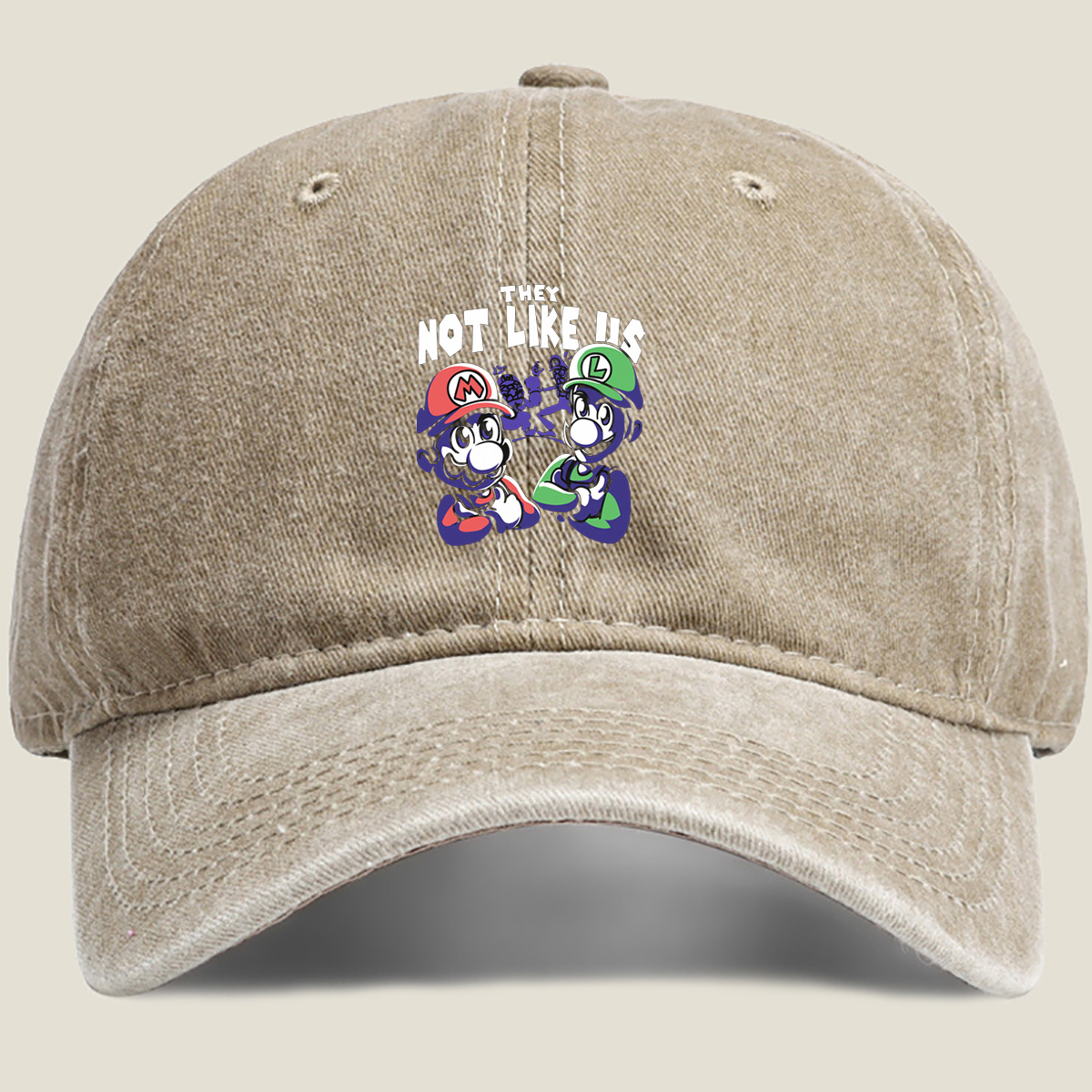 Mario and Luigi: They Not Like Us - Washed Denim - Baseball Cap